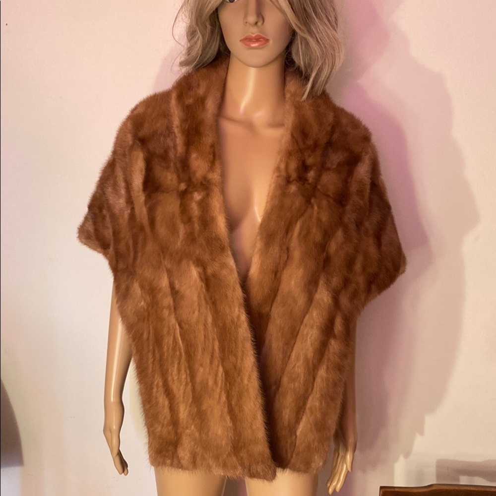 Elegant Brown Fur Shawl